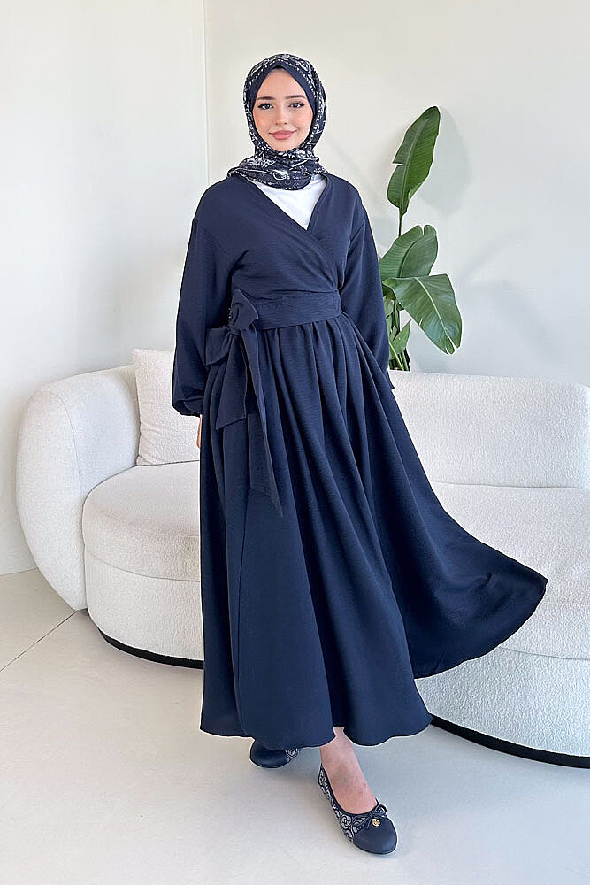 Önü Bağlamalı Etek Takım - Lacivert - 3