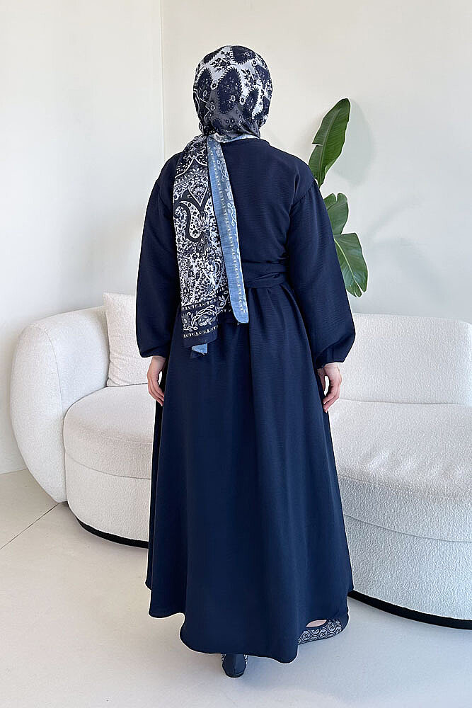 Önü Bağlamalı Etek Takım - Lacivert - 6