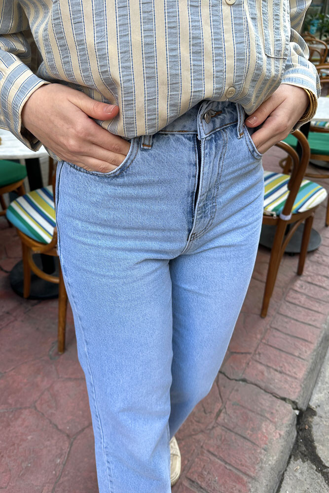 Paçası Kesik Pantolon - Açık Mavi - PUANE (3)