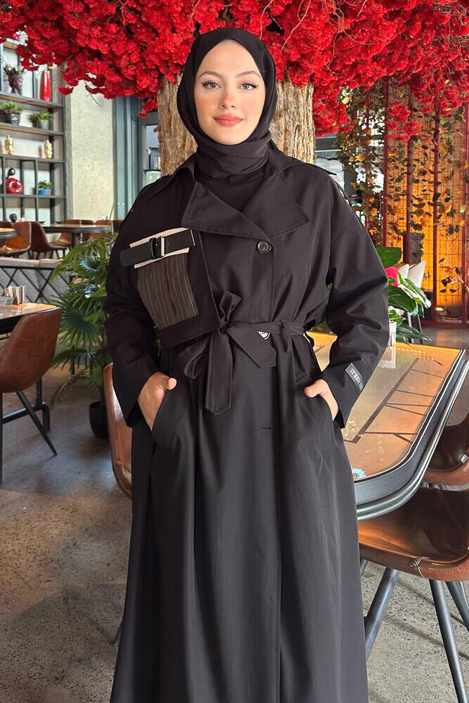 Page Tasarım Trençkot - Siyah - PUANE (1)