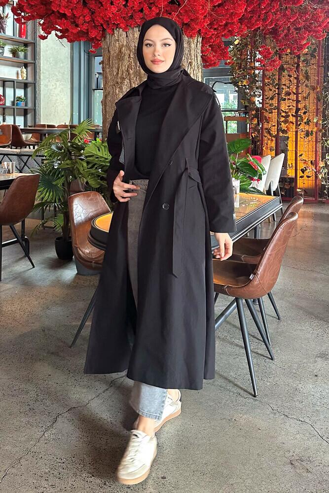 Page Tasarım Trençkot - Siyah - PUANE (5)