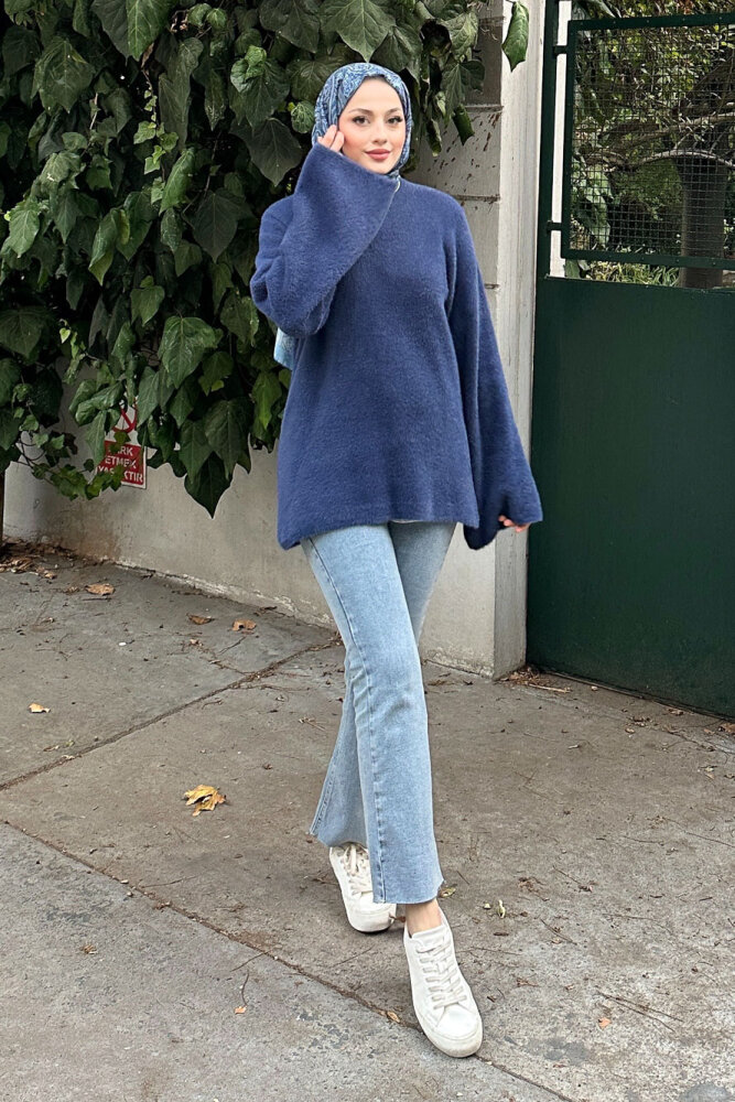 Peluş Kazak - Lacivert - QUB (3)