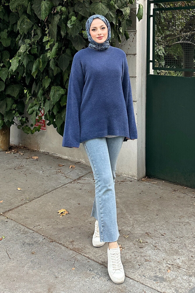 Peluş Kazak - Lacivert - QUB (1)