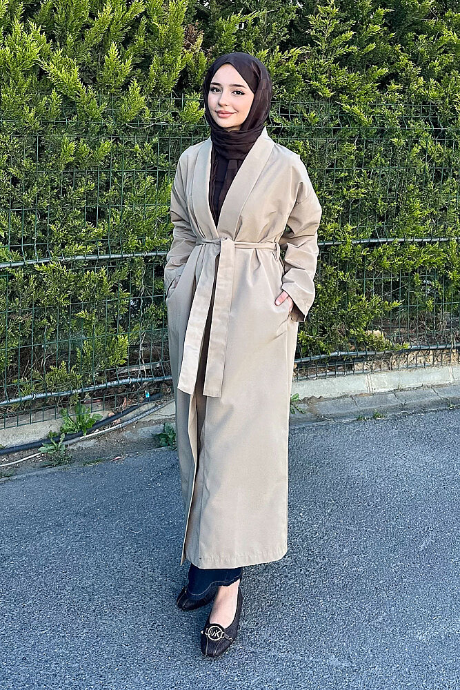 Pie Arka Pileli Trençkot - Haki - ALLMİSS (3)