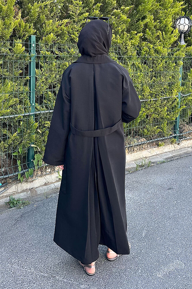 Pie Arka Pileli Trençkot - Siyah - ALLMİSS (1)