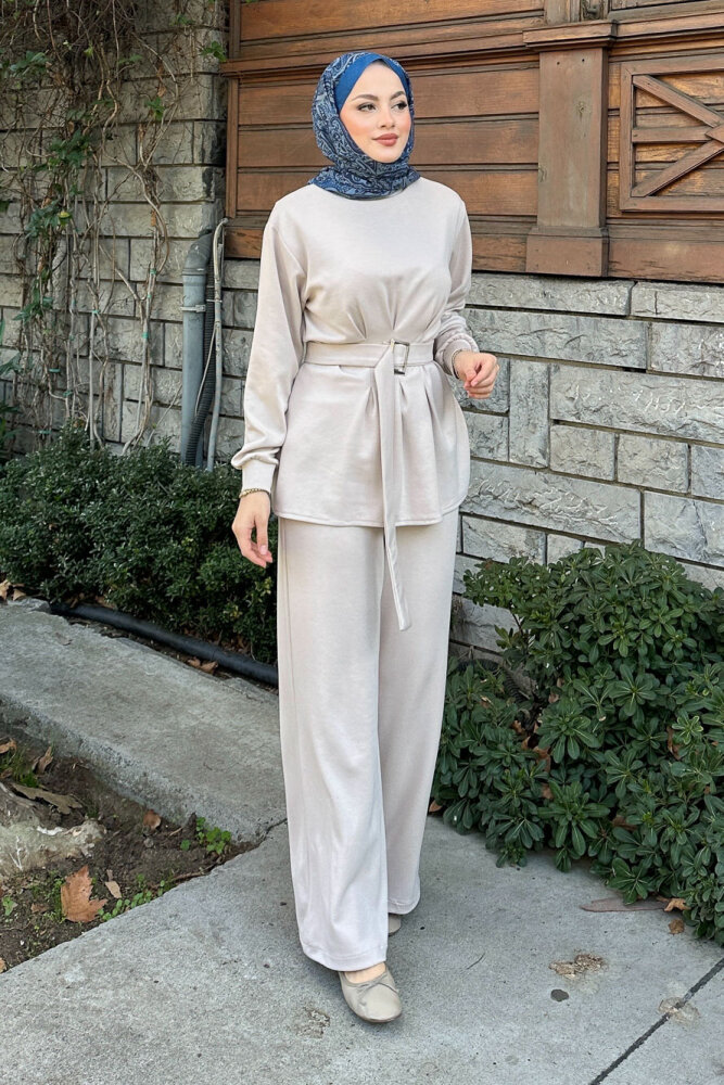 Pileli Oysho Takım - Bej - HENZA (5)