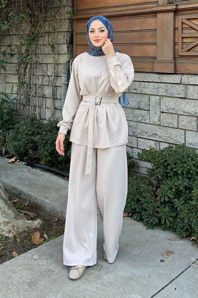 Pileli Oysho Takım - Bej - 1