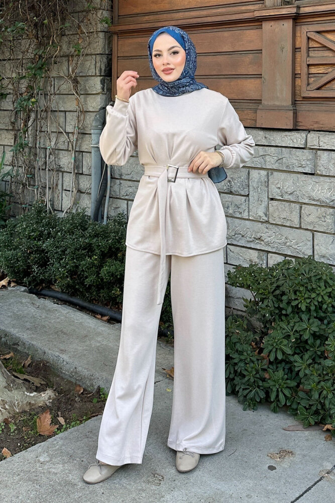 Pileli Oysho Takım - Bej - HENZA (1)