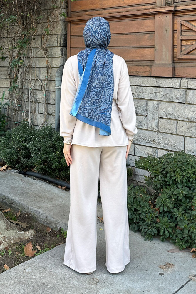 Pileli Oysho Takım - Bej - 8