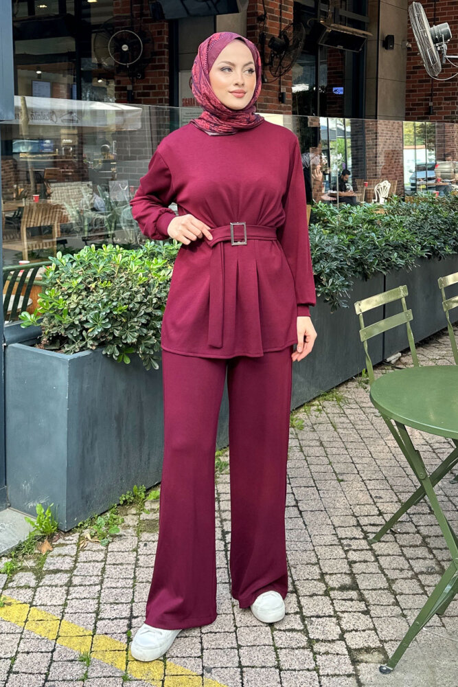 Pileli Oysho Takım - Bordo - HENZA (0)