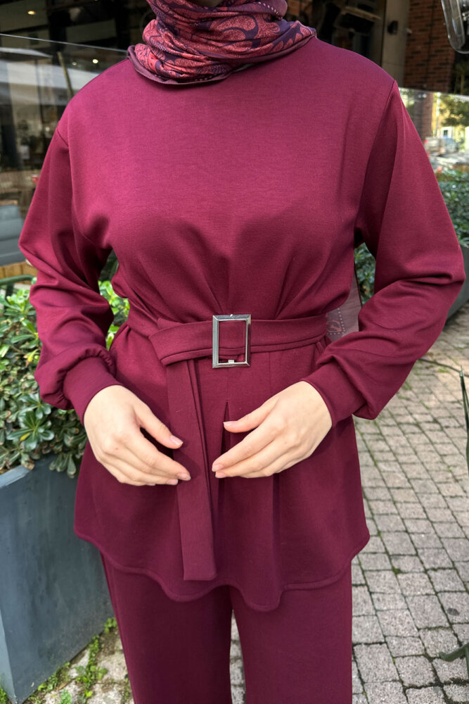 Pileli Oysho Takım - Bordo - HENZA (3)