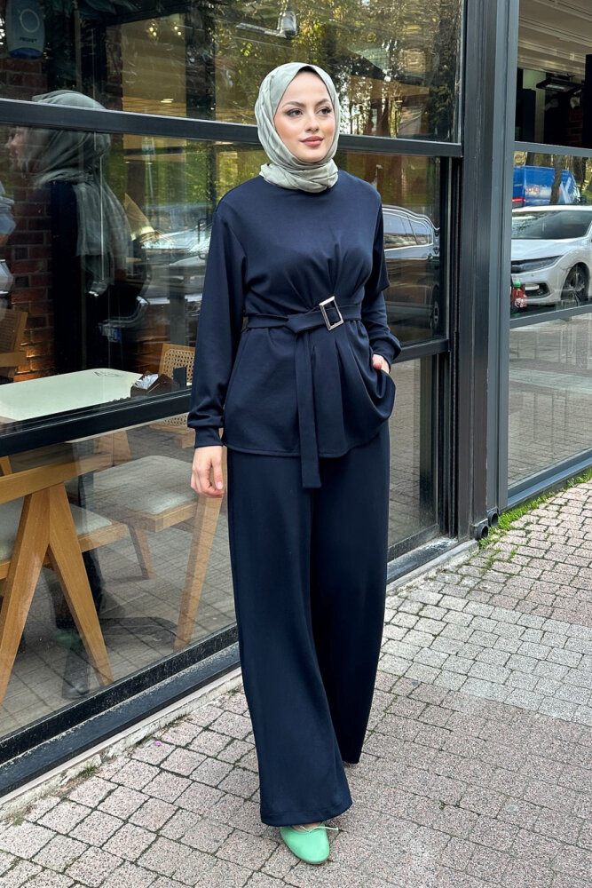 Pileli Oysho Takım - Lacivert - HENZA (0)