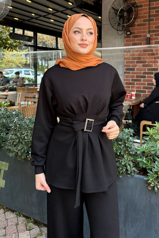 Pileli Oysho Takım - Siyah - HENZA (5)