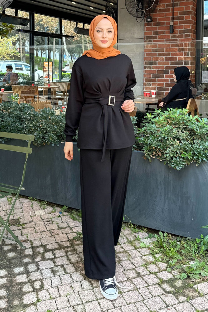 Pileli Oysho Takım - Siyah - 4