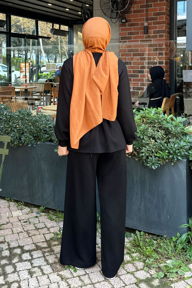 Pileli Oysho Takım - Siyah - 7