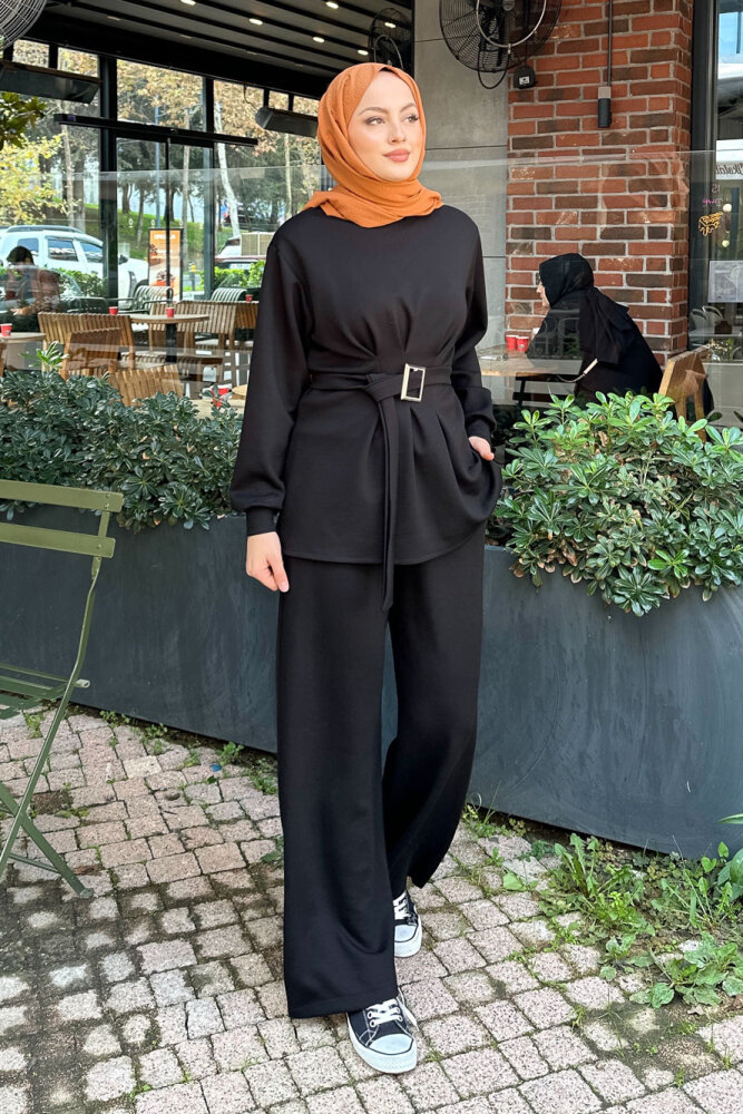 Pileli Oysho Takım - Siyah - HENZA (1)