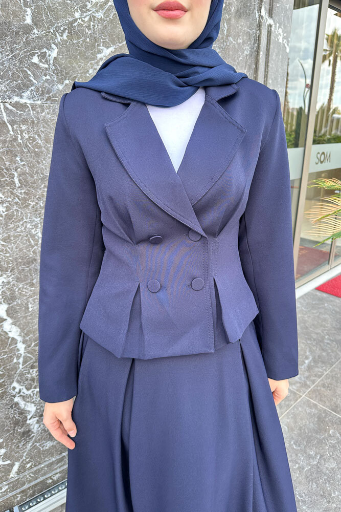 Pilikaşe Double Etekli Takım - Lacivert - 5