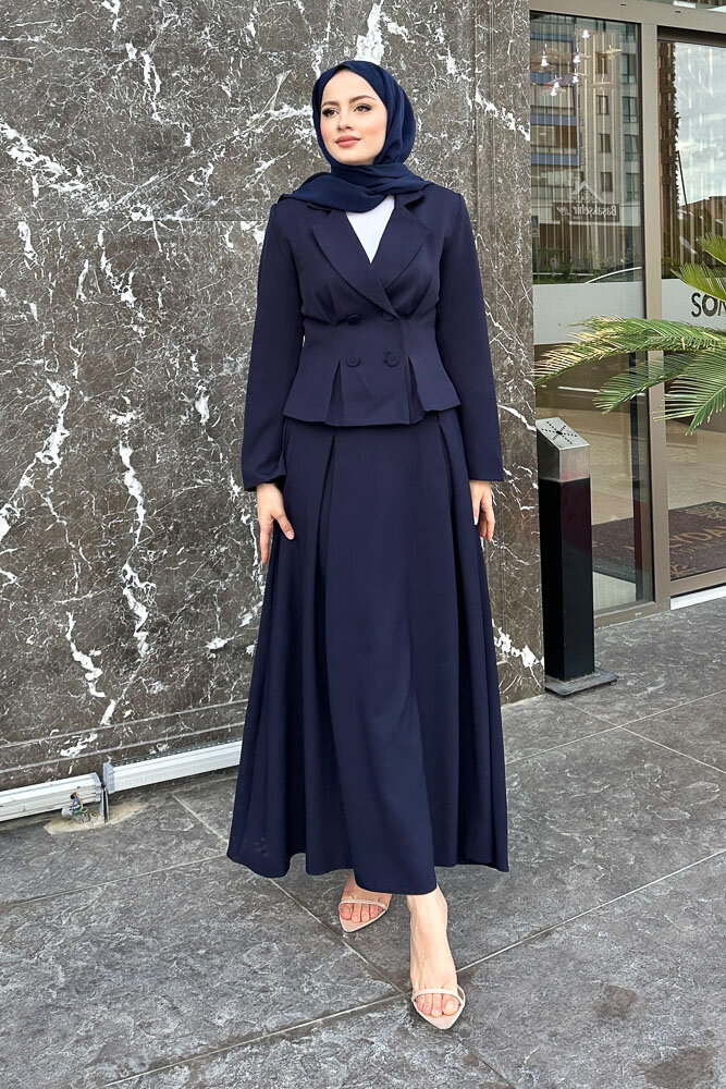 Pilikaşe Double Etekli Takım - Lacivert - 3