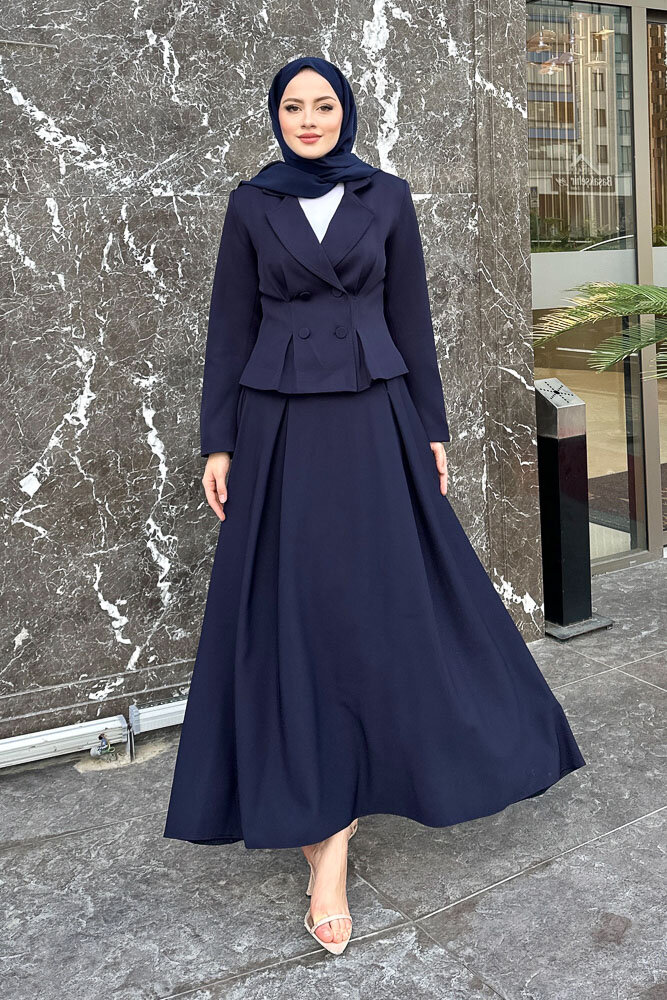 Pilikaşe Double Etekli Takım - Lacivert - 4