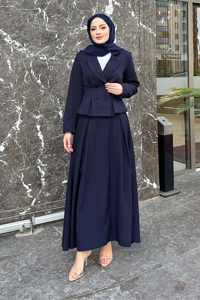 Pilikaşe Double Etekli Takım - Lacivert - 7