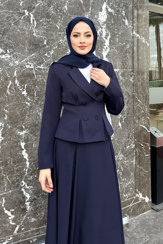 Pilikaşe Double Etekli Takım - Lacivert - 2