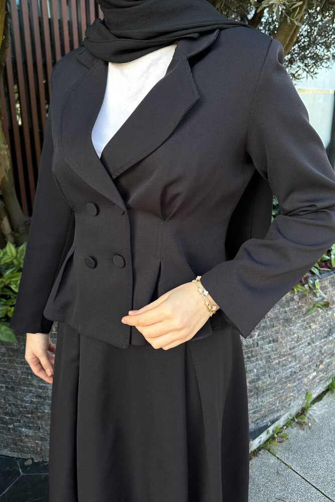 Pilikaşe Double Etekli Takım - Siyah - 2