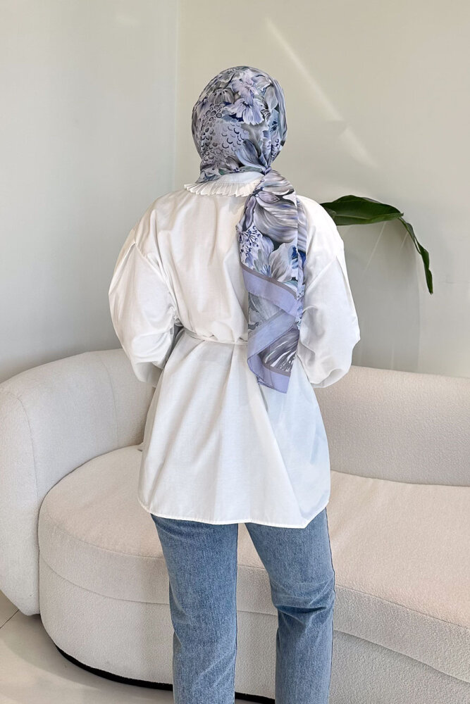 Pilise Detaylı Uzun Gömlek - Ekru - 8