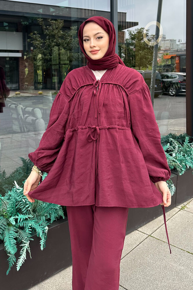 Pisa Pantolon Takım - Bordo - 5