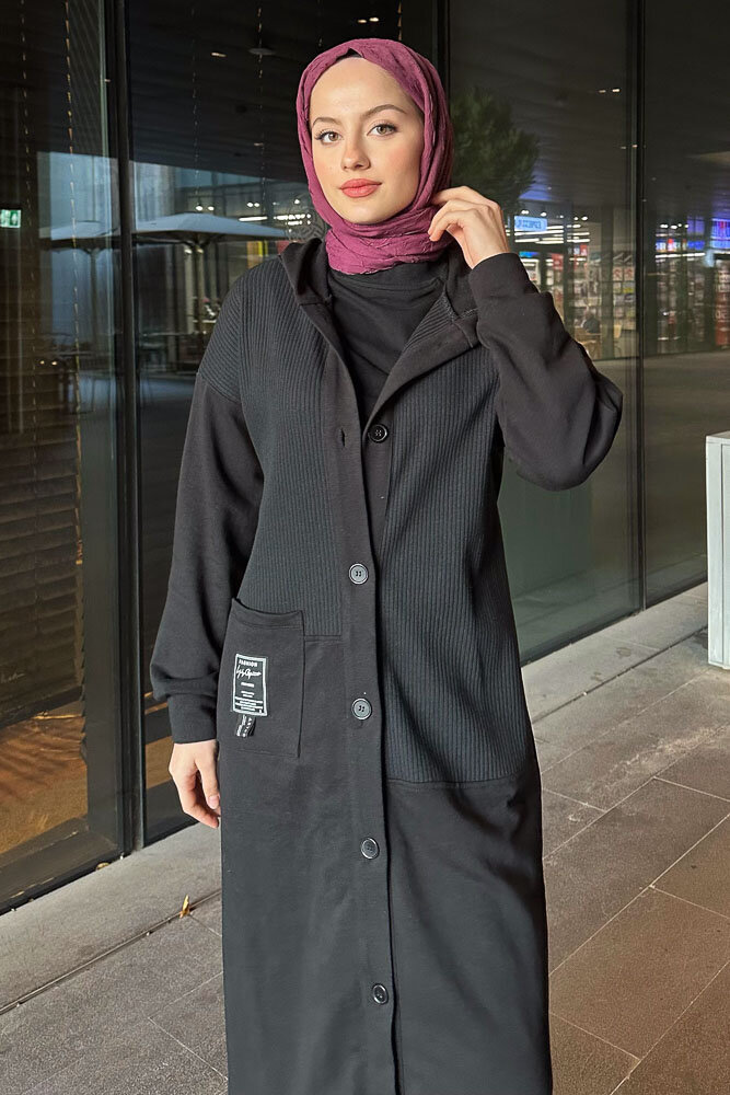 Pixar Kapüşonlu Düğmeli Kap - Siyah - PUANE (5)