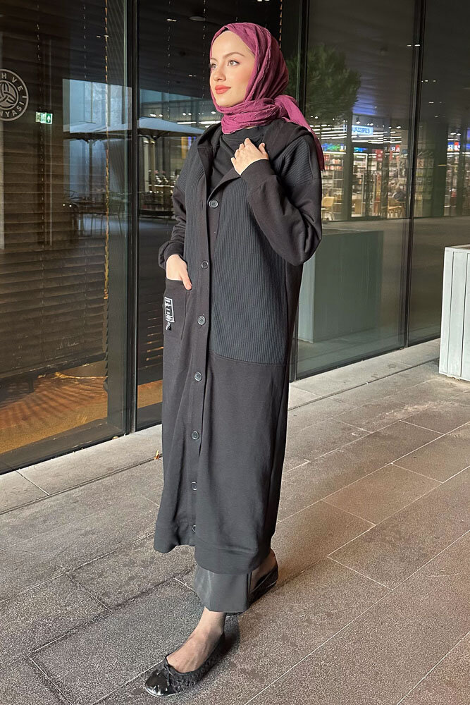 Pixar Kapüşonlu Düğmeli Kap - Siyah - PUANE (3)