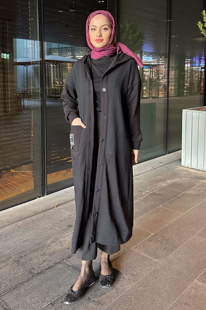 Pixar Kapüşonlu Düğmeli Kap - Siyah - PUANE (0)