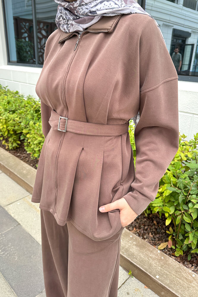 Plazzo Pantolonlu Cupra Takım - Kahverengi - HEWES (3)