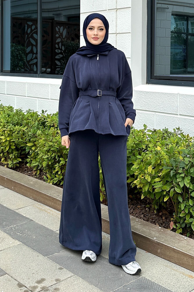 Plazzo Pantolonlu Cupra Takım - Lacivert - HEWES (2)