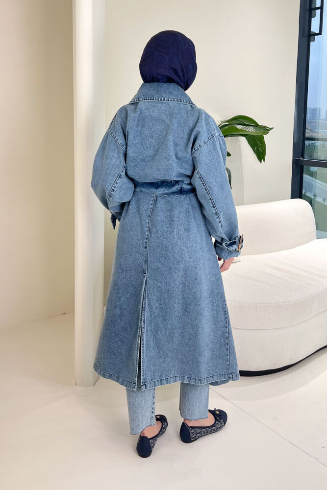 Prime Denim Trençkot - Mavi - 10