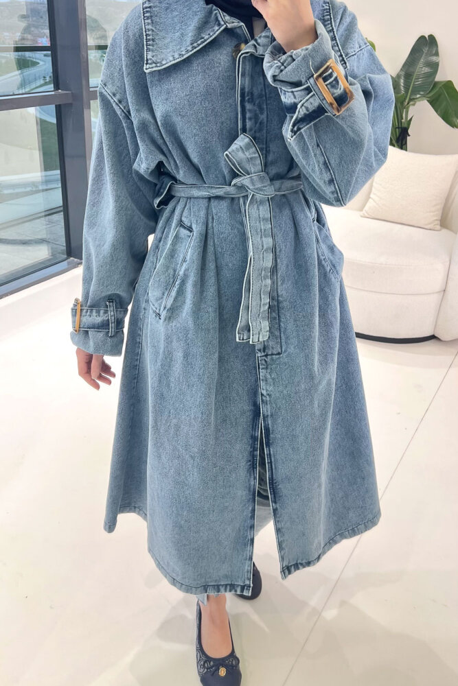 Prime Denim Trençkot - Mavi - 6