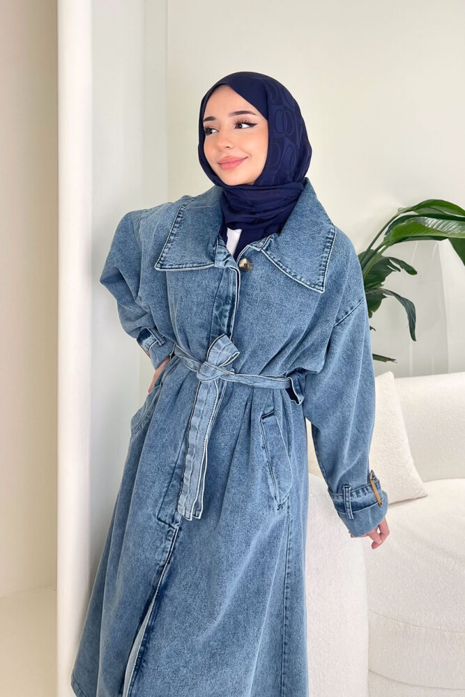 Prime Denim Trençkot - Mavi - 9