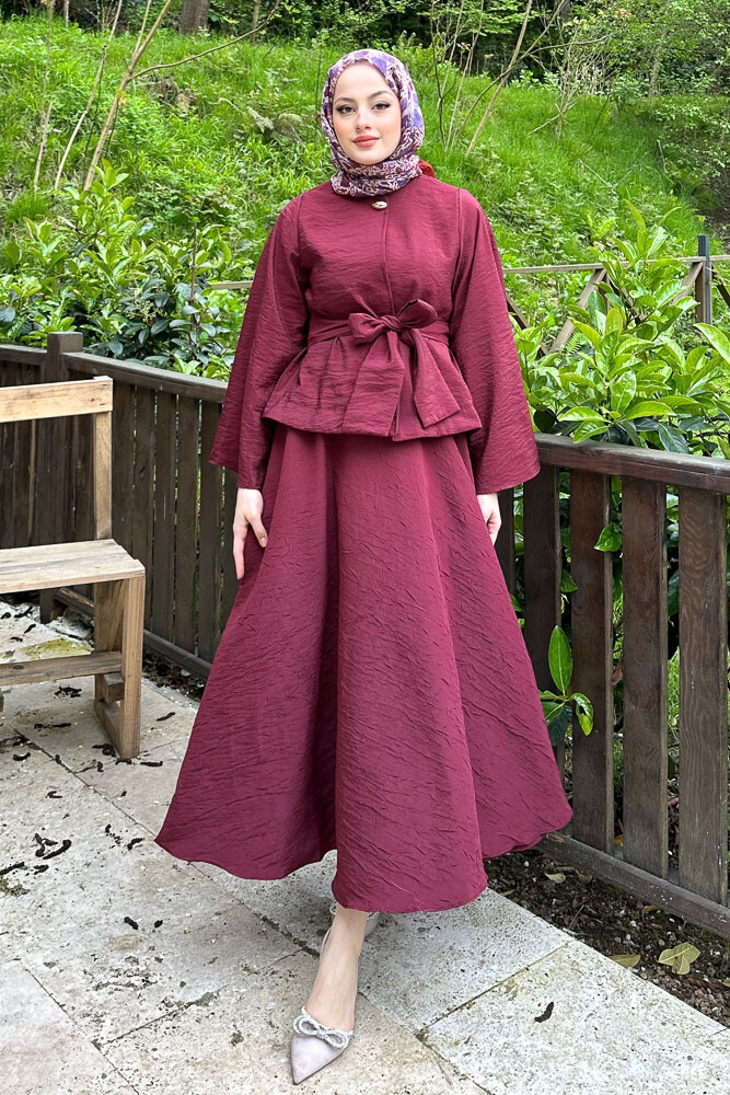 Princess Pop Etek Takım - Bordo - 1