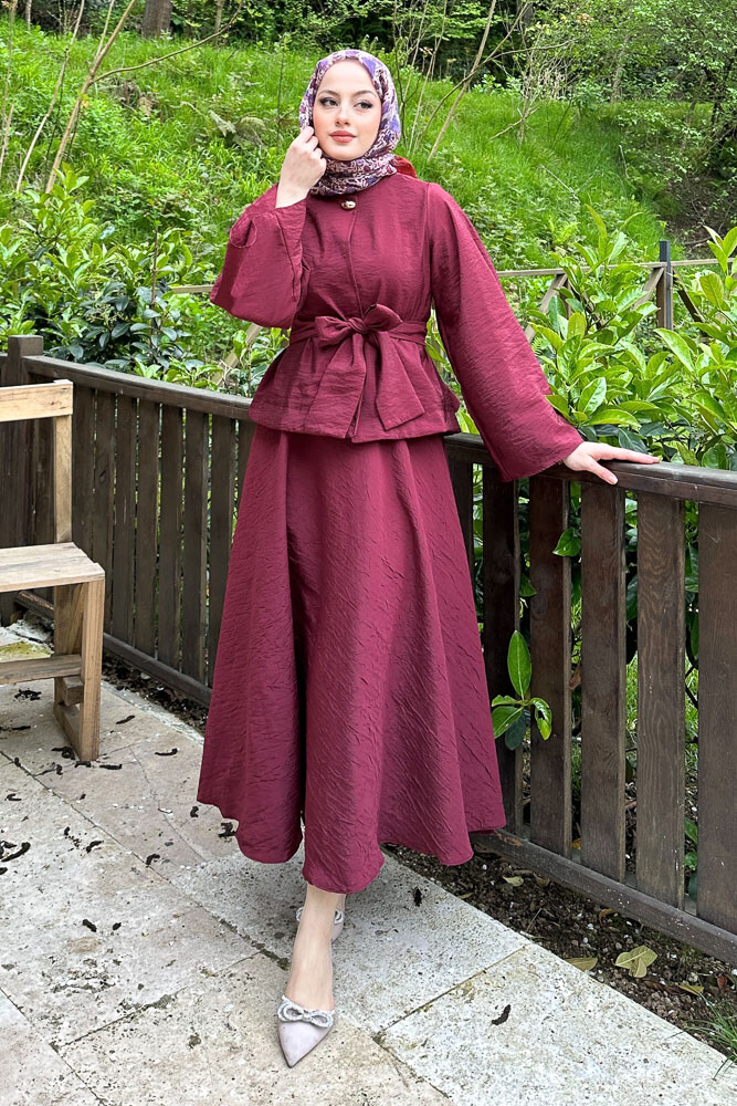 Princess Pop Etek Takım - Bordo - 3