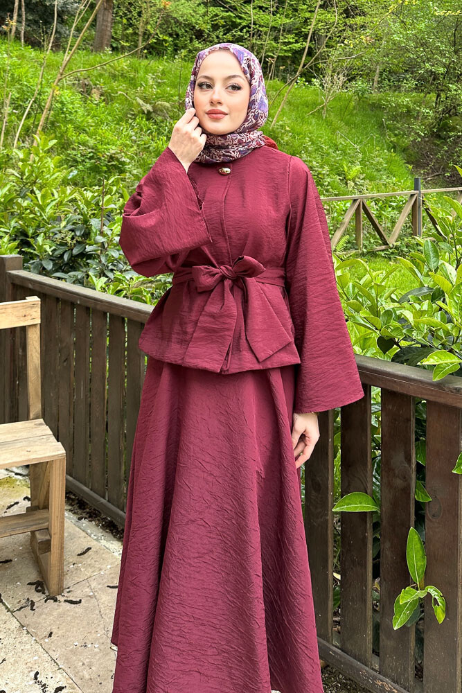 Princess Pop Etek Takım - Bordo - 7