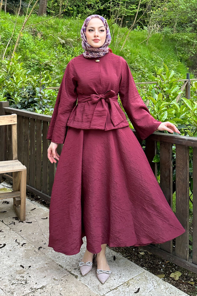 Princess Pop Etek Takım - Bordo - 8