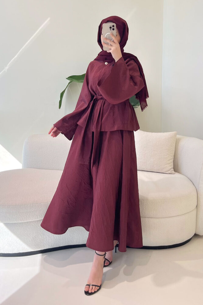 Princess Pop Etek Takım - Bordo - 8