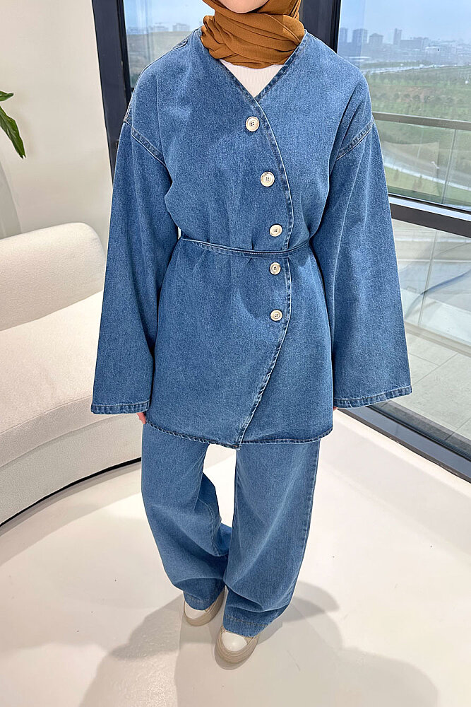 Pure Blue Denim Takım - Açık Mavi - 3