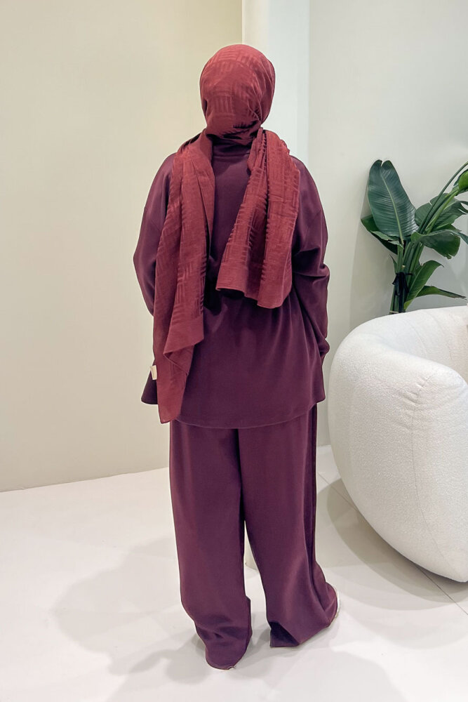 Renata Pantolon Takım - Bordo - 8