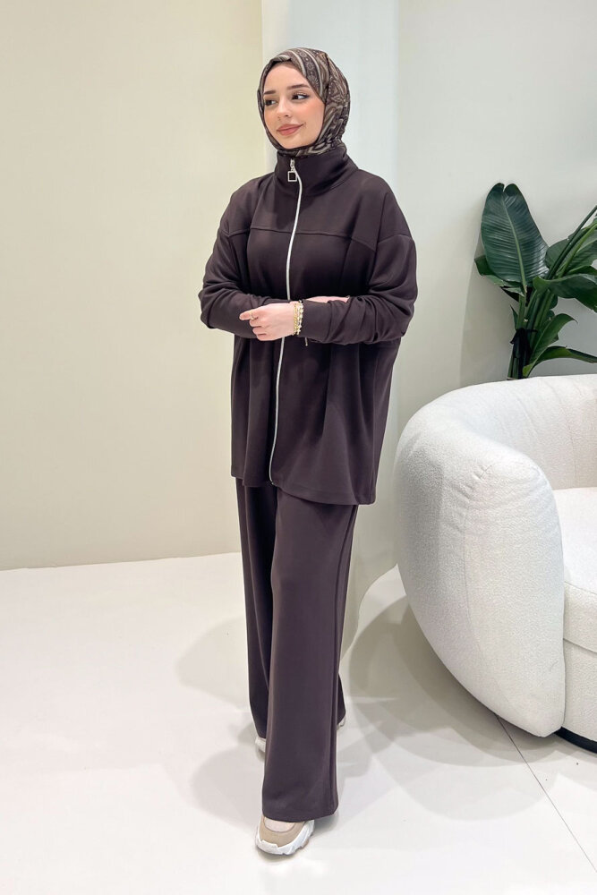 Renata Pantolon Takım - Kahverengi - QUB (5)