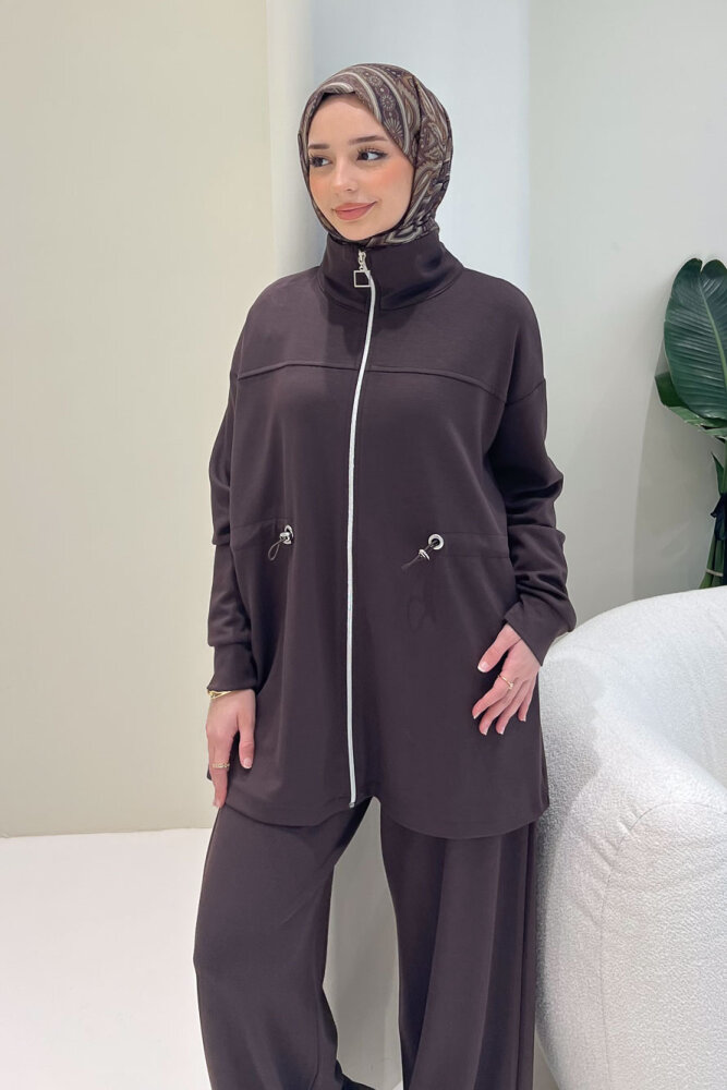 Renata Pantolon Takım - Kahverengi - 7