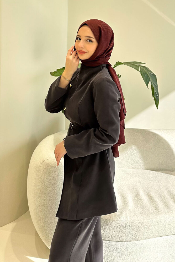 Rovella Üç Düğmeli Kruvaze Takım - Siyah - 7