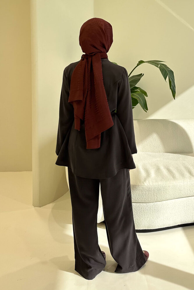 Rovella Üç Düğmeli Kruvaze Takım - Siyah - 8