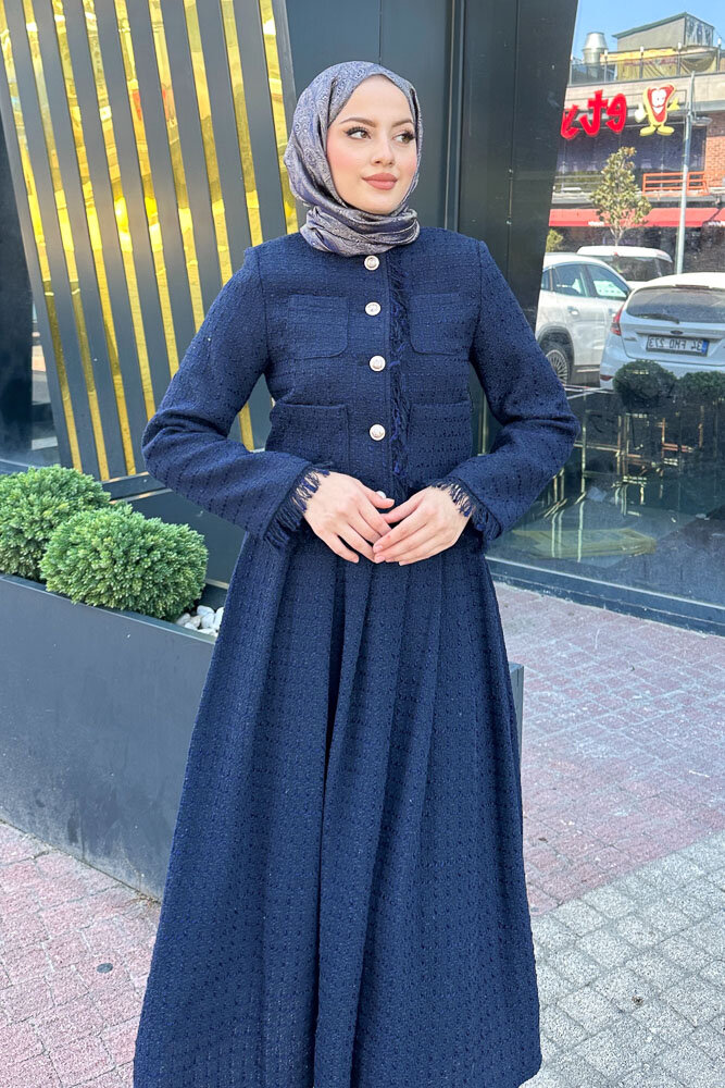 Saçaklı Tüvit Takım - Lacivert - 5