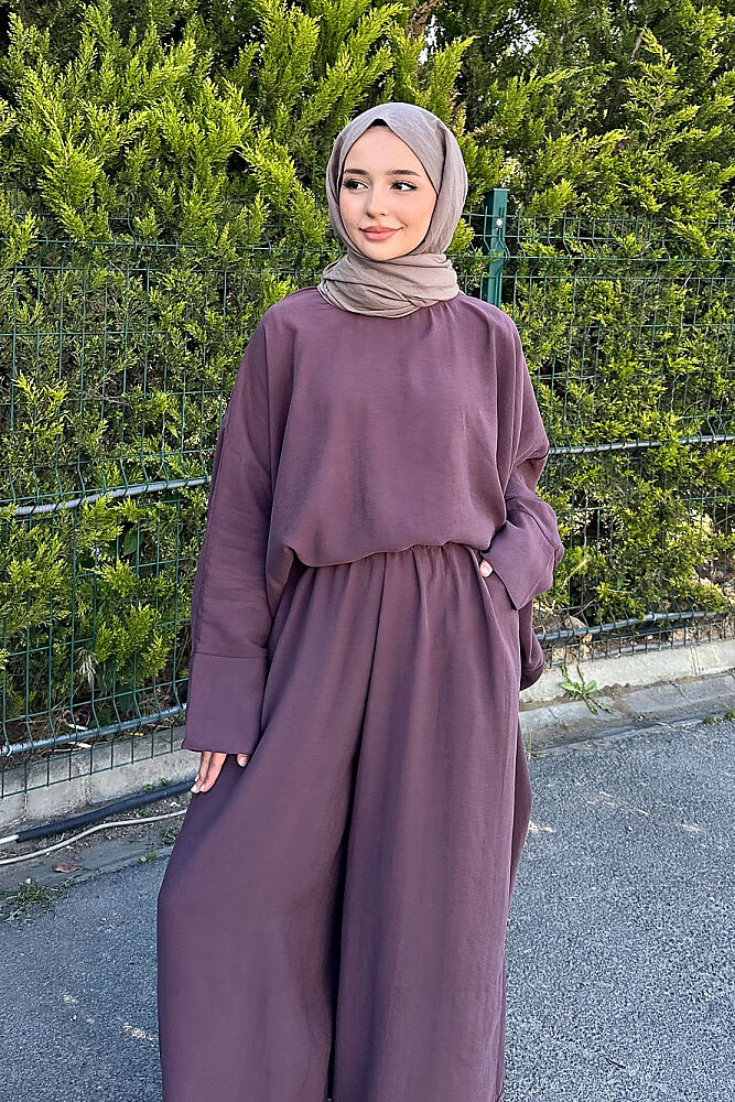 Salash Uzun Pantolon Takım - Bordo - 3