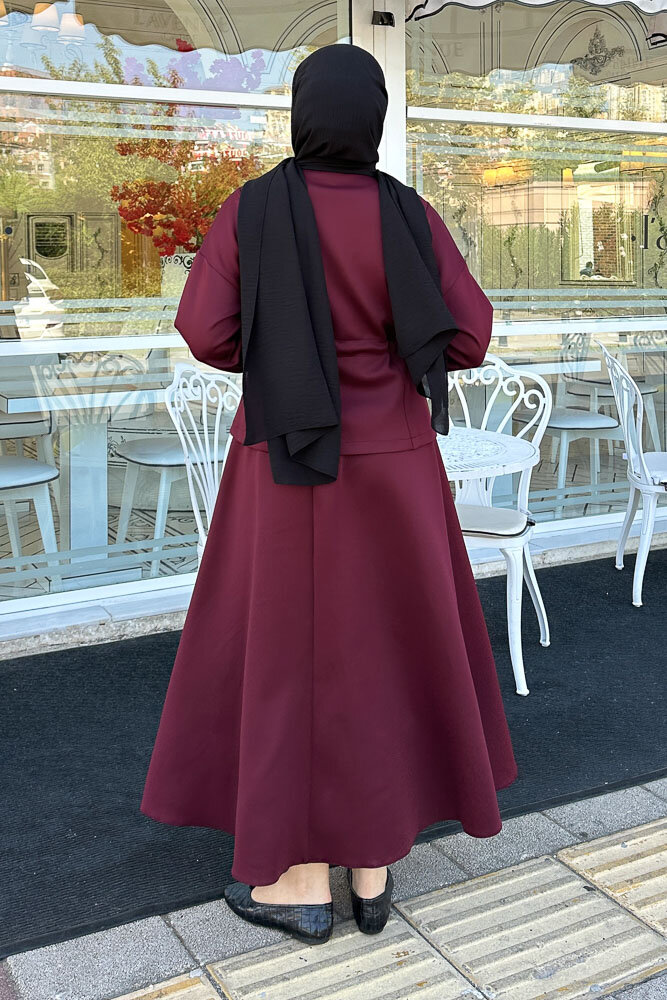 Scuba Etekli Takım - Bordo - 8